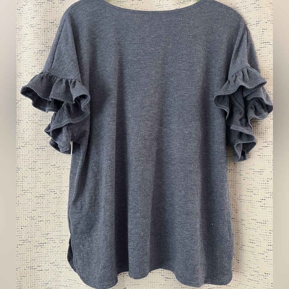 Max Studio Ruffle Sleeve Knit Top - Picture 4 of 6